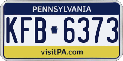 PA license plate KFB6373