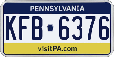 PA license plate KFB6376