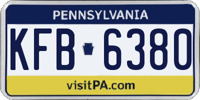 PA license plate KFB6380