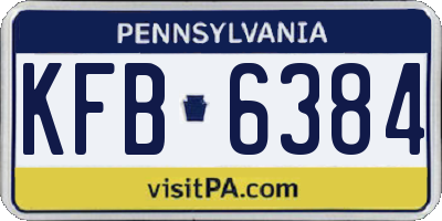 PA license plate KFB6384