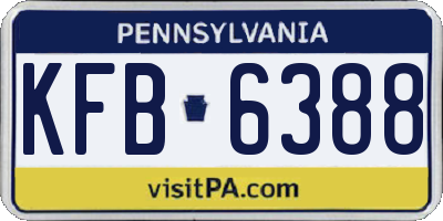PA license plate KFB6388
