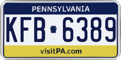 PA license plate KFB6389