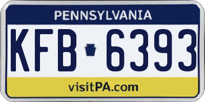 PA license plate KFB6393