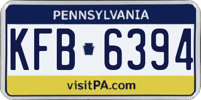 PA license plate KFB6394