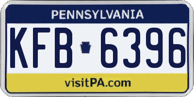PA license plate KFB6396