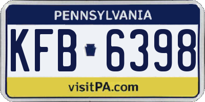 PA license plate KFB6398