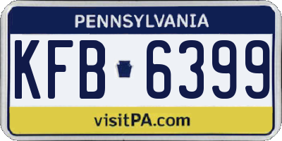 PA license plate KFB6399