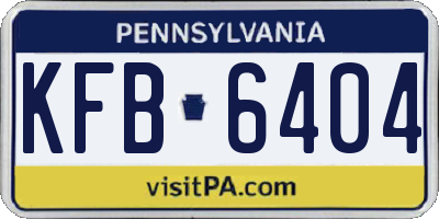 PA license plate KFB6404