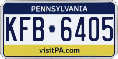 PA license plate KFB6405