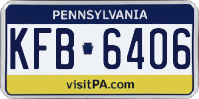 PA license plate KFB6406