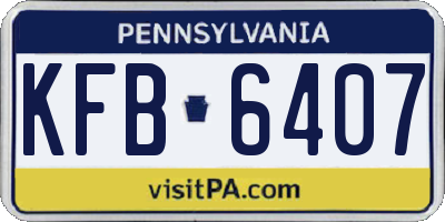 PA license plate KFB6407