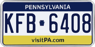 PA license plate KFB6408