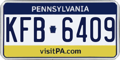 PA license plate KFB6409
