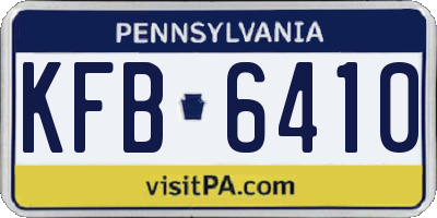 PA license plate KFB6410