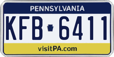 PA license plate KFB6411