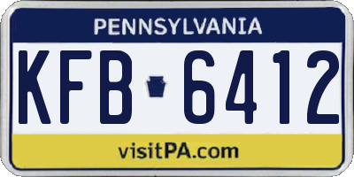 PA license plate KFB6412