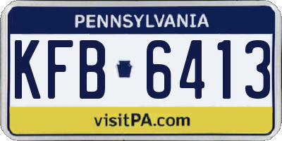 PA license plate KFB6413