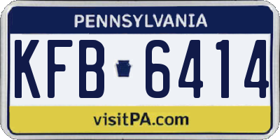 PA license plate KFB6414