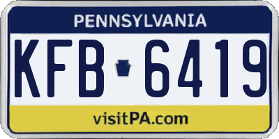 PA license plate KFB6419