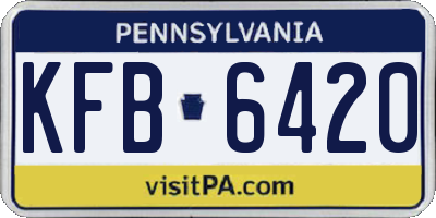 PA license plate KFB6420