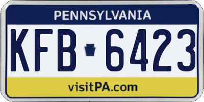 PA license plate KFB6423