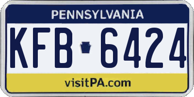 PA license plate KFB6424