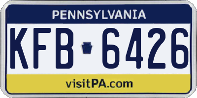 PA license plate KFB6426