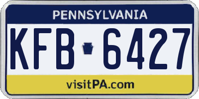 PA license plate KFB6427
