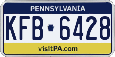 PA license plate KFB6428