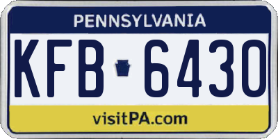 PA license plate KFB6430