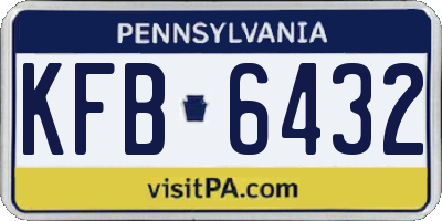 PA license plate KFB6432