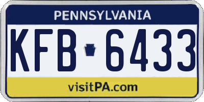 PA license plate KFB6433