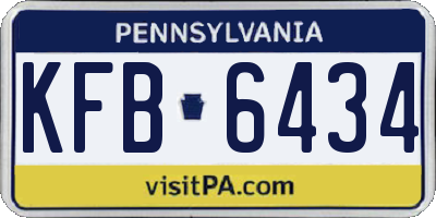 PA license plate KFB6434