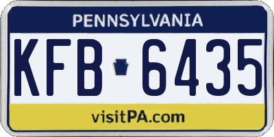 PA license plate KFB6435