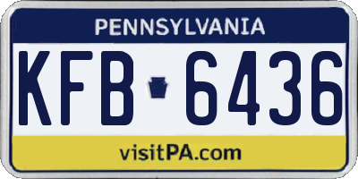 PA license plate KFB6436