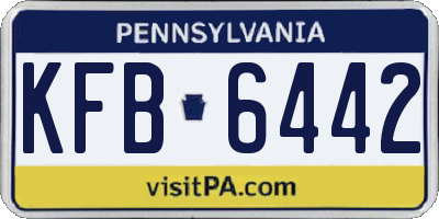 PA license plate KFB6442