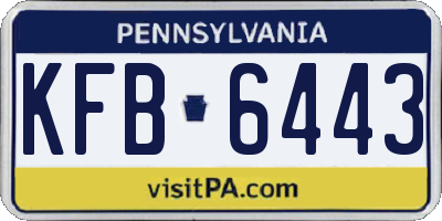 PA license plate KFB6443