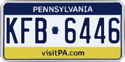 PA license plate KFB6446
