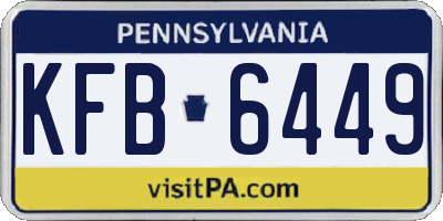 PA license plate KFB6449