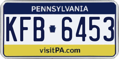 PA license plate KFB6453
