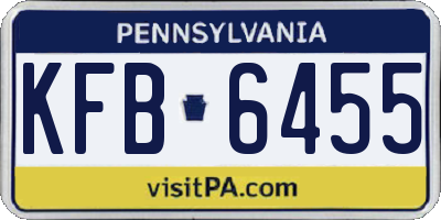 PA license plate KFB6455