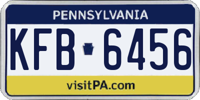 PA license plate KFB6456