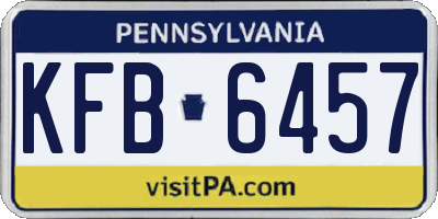 PA license plate KFB6457