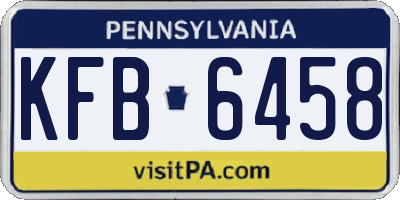 PA license plate KFB6458