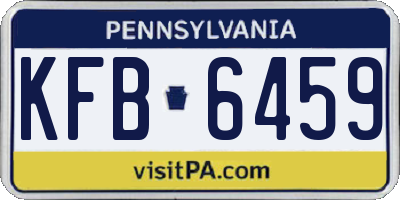 PA license plate KFB6459