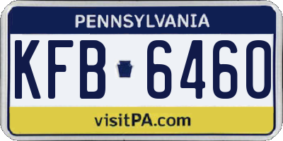 PA license plate KFB6460
