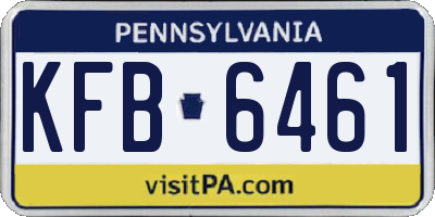 PA license plate KFB6461