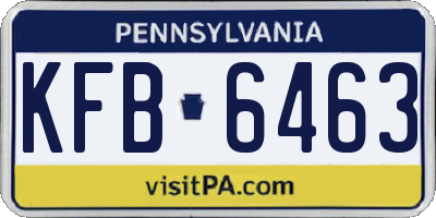 PA license plate KFB6463