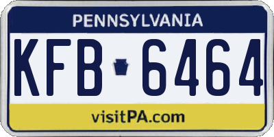 PA license plate KFB6464
