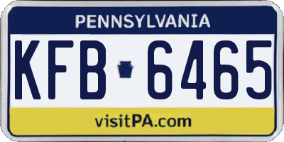 PA license plate KFB6465
